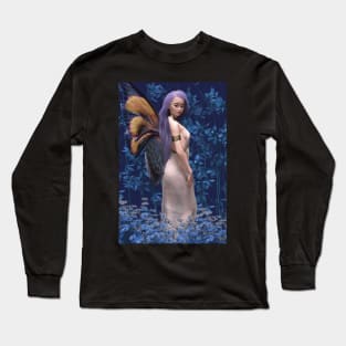 Beautiful fairy standing amid plants and flowers. Long Sleeve T-Shirt